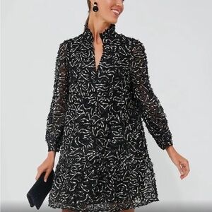 Nightly Organza Palmerston Dress, black and gold